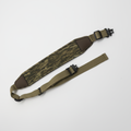 JD Outdoor green multicam padded rifle sling on white background